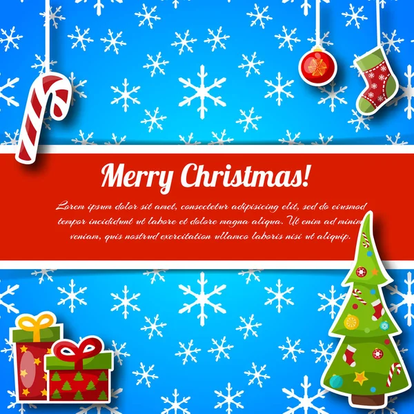 Merry Christmas Holiday Postcard — Stock Vector