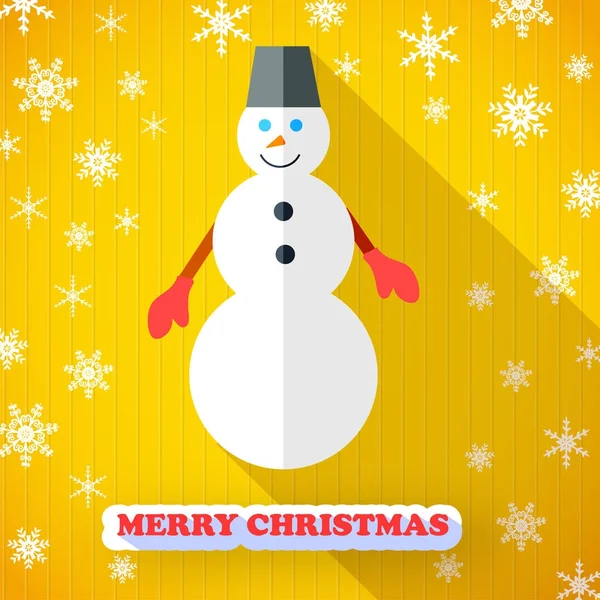 Snowman Holiday Postcard — Stock Vector