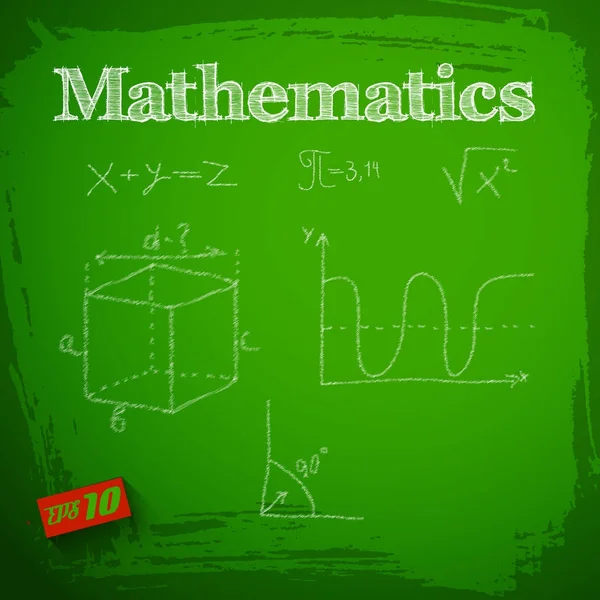 Fondo Verde de Matemáticas — Vector de stock