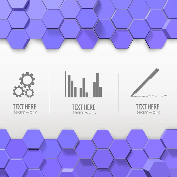 Blue Hexagons Infográficos de Negócios —  Vetores de Stock