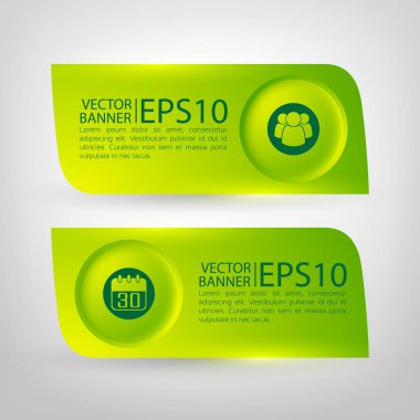 Yeşil Infographic yatay Banner