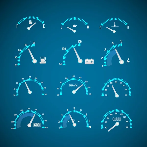 Set di elementi di interfaccia per auto — Vettoriale Stock