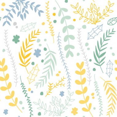 Doğrusal bitkiler ve çiçekler çiçek Seamless Modeli