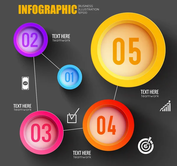 İş Infographic çok renkli şablonu