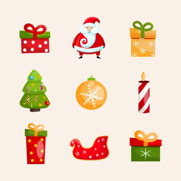Winter Holidays Icons Collection — Stock Vector