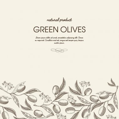 Dekoratif doğal botanik kroki şablonu