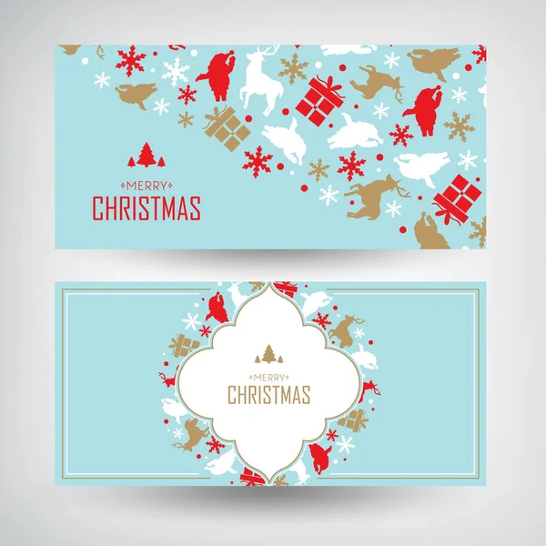 Conjunto vectorial de dos banners navideños — Vector de stock