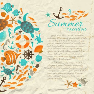 Yaz tatili kağıt arka plan metin ile