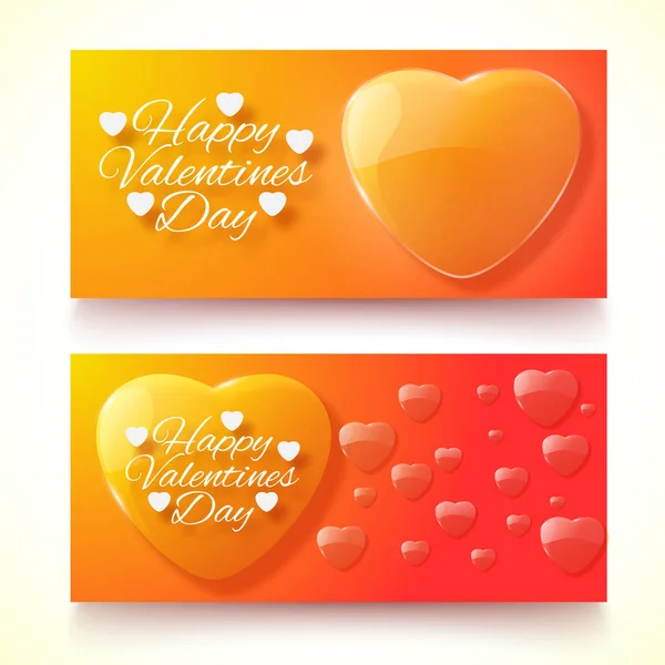 Dia dos namorados banners set —  Vetores de Stock