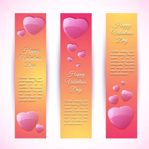 De dag van Valentijnskaarten banners — Stockvector