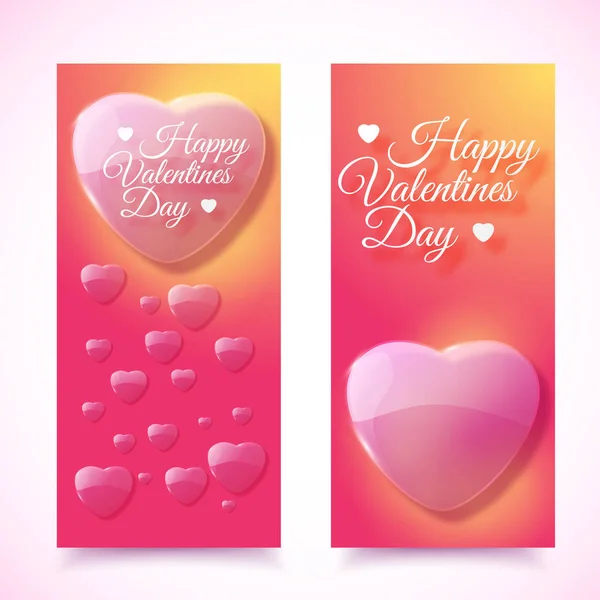 Valentines Day Banners Set — Stock Vector