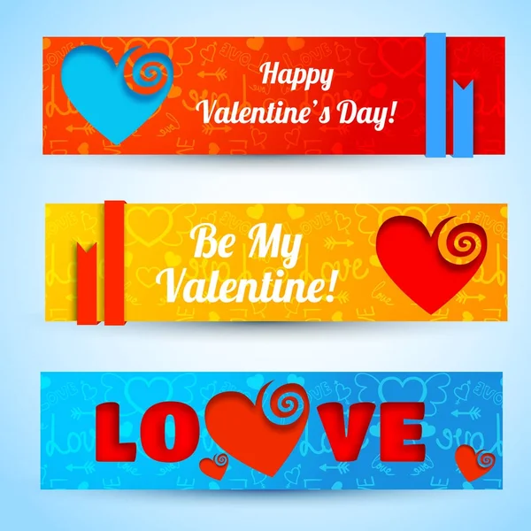 Amorous Abstract Horizontal Banners — Stock Vector