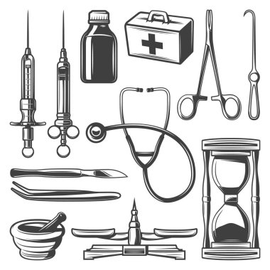 Vintage tıbbi Icons Collection