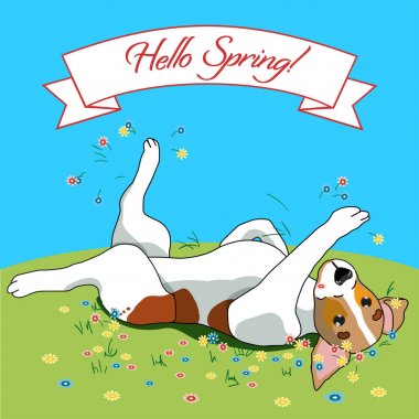 Renkli parlak bahar tebrik şablonu