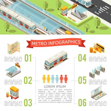 İzometrik Metro Infographic kavramı