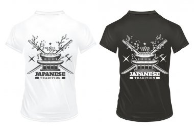 Vintage Japon kültürü parmak izi şablonu