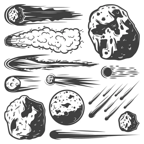 Colección Vintage Meteors — Vector de stock