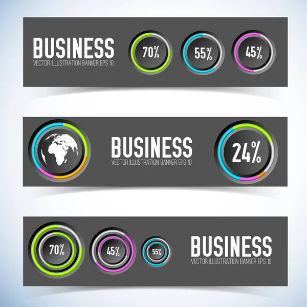 Banners horizontais infográficos —  Vetores de Stock