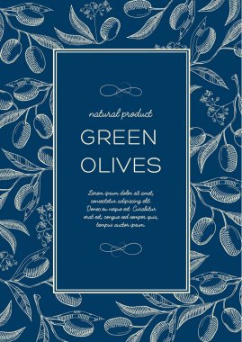 Vintage doğal mavi Poster