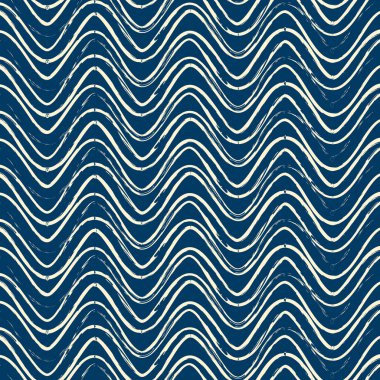 Beyaz dalgalanma çizgili mavi Seamless Modeli