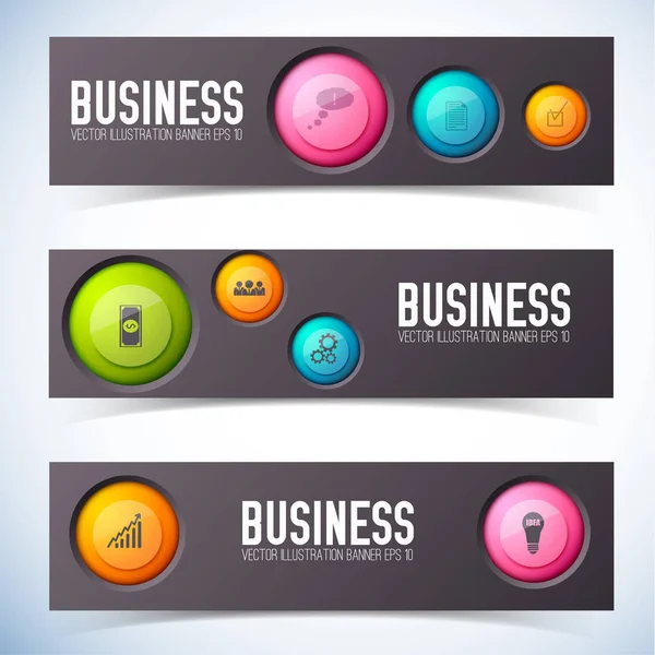Business Buttons Banners Set — Stock Vector