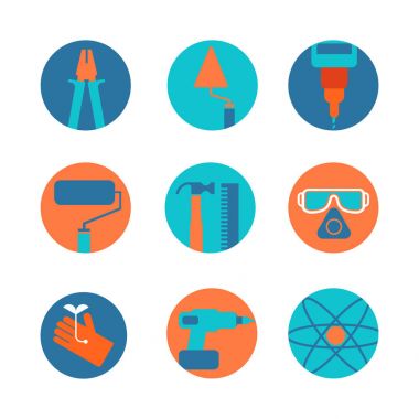 Dokuz vektör kümesi yuvarlak simgeler