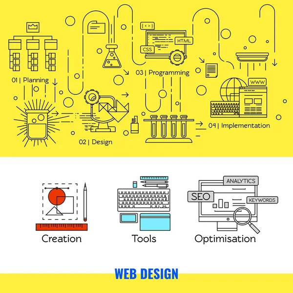 線形 Web デザイン コンセプト — ストックベクタ