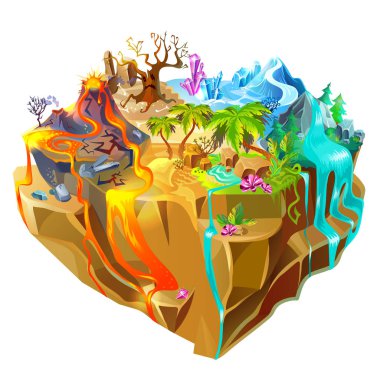 İzometrik renkli oyun Adası arka plan