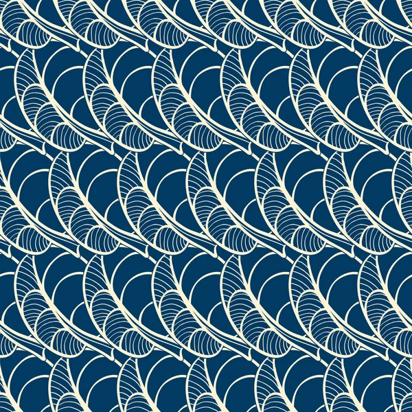 Flocken nahtloses Muster auf dunkelblauem Hintergrund — Stockvektor