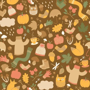 Solmuş yapraklar sonbaharda desen 