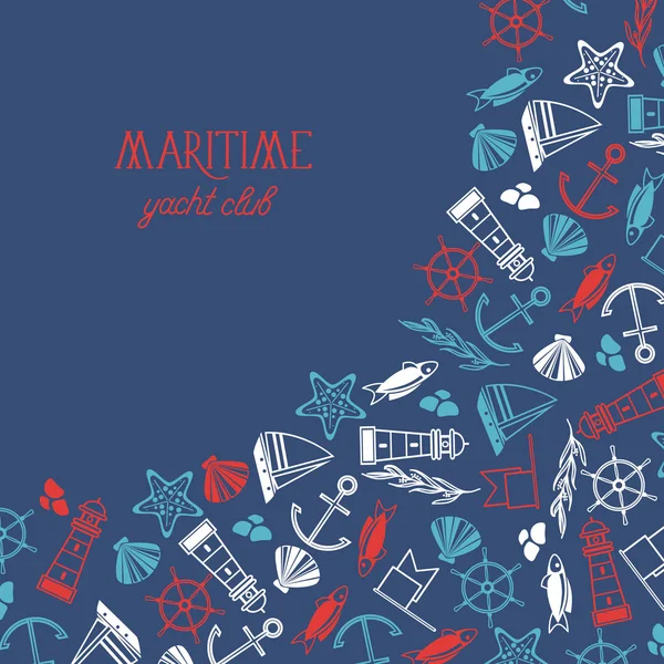 Maritime bunte Yacht Club Poster — Stockvektor