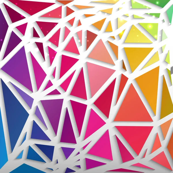 Abstraktní vzor z trojúhelníků duhové barvy — Stockový vektor
