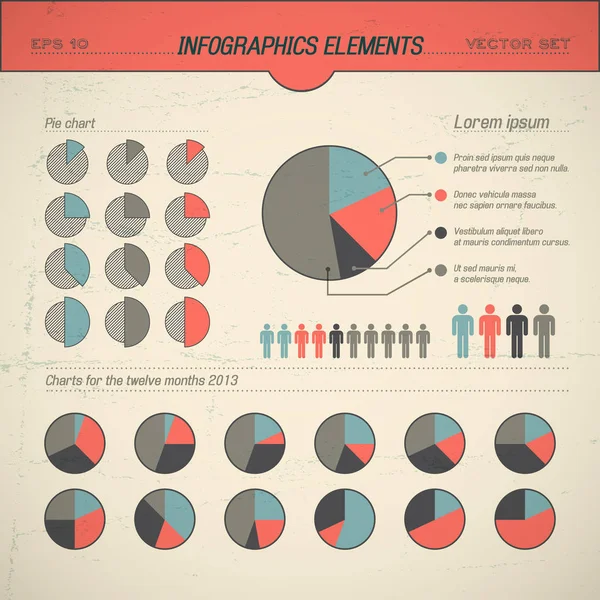 Jahrgangsdiagramm mit Infografik — Stockvektor