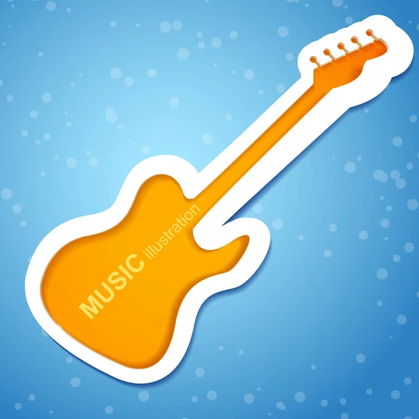 Sfondo chitarra arancione — Vettoriale Stock