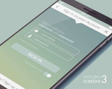 Gerçekçi telefonu tasarım konsepti