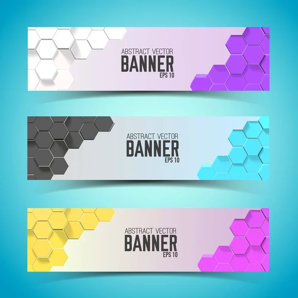 Reihe horizontaler abstrakter Banner — Stockvektor