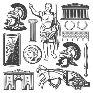 Vintage Roman Empire Elements Set clipart