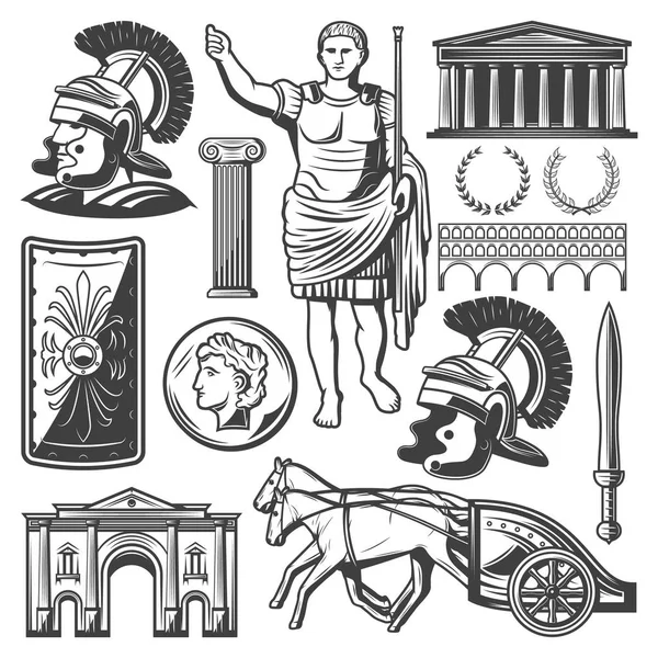 Vintage Roman Empire Elements Set — Stock Vector