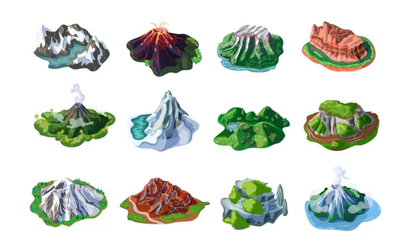 Nature Paysages de montagne ensemble — Image vectorielle