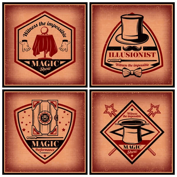 Conjunto de folletos de magia vintage — Vector de stock