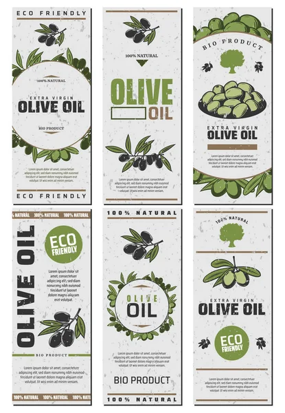 Design-Set für Olivenöl-Verpackungen — Stockvektor