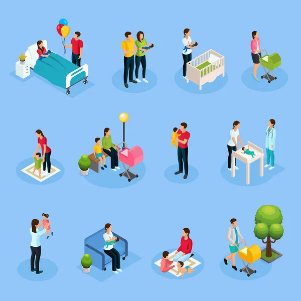 İzometrik yenidoğan öğeleri kümesi