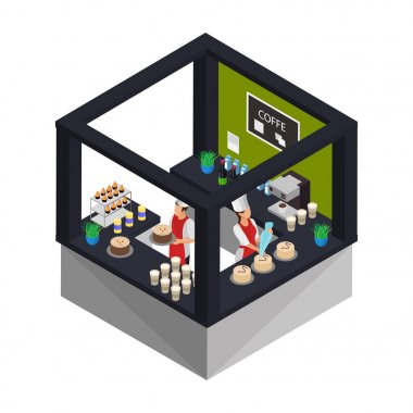 İzometrik Şekerleme dükkanı kavramı