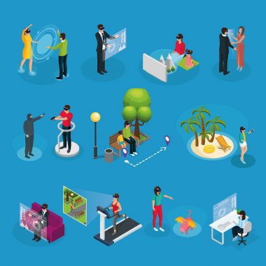 İzometrik Modern yenilikçi teknoloji seti