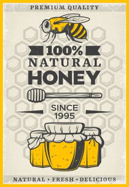 Vintage renkli organik bal Poster