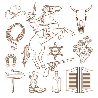 Tek renkli vahşi batı Icons Collection