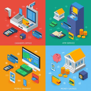 Elektronik bankacılık izometrik kavramı
