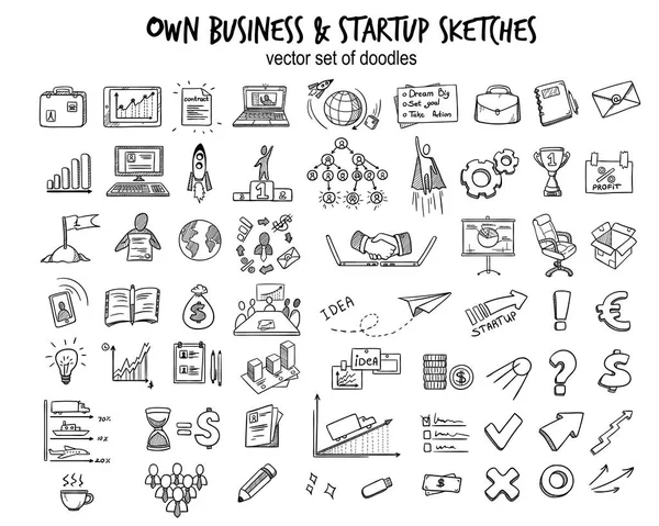 Desenho Business Startup Elements Collection — Vetor de Stock