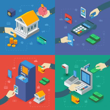 Elleri ile ATM izometrik besteleri