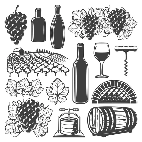 Conjunto de elementos de vinho vintage —  Vetores de Stock